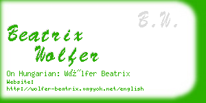 beatrix wolfer business card